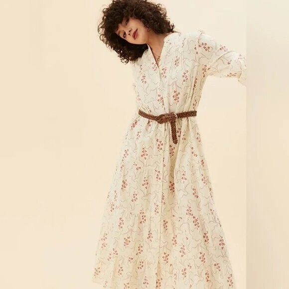 Per Una Pure Cotton Floral Midaxi Shirt Dress sz 16 R - Picture 1 of 7